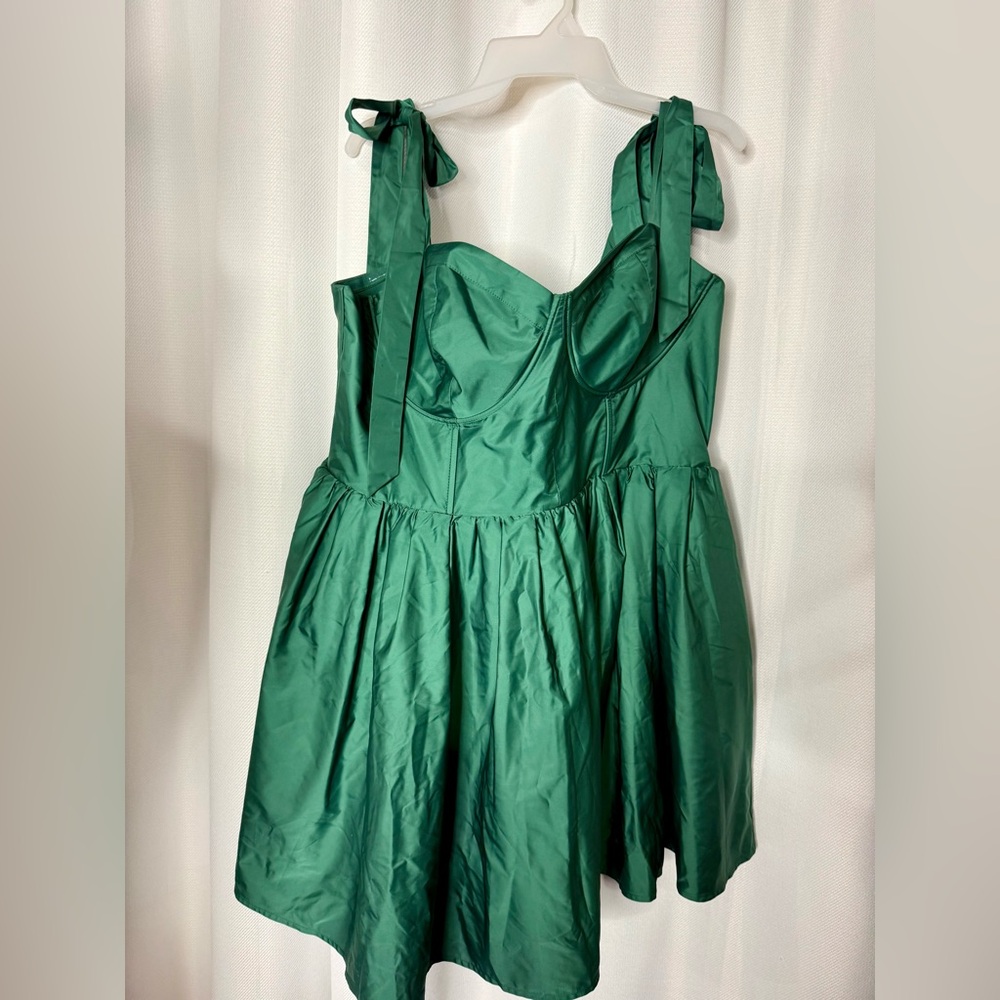 NWT Johnny Wujek Sleeveless Fit + Flare Dress, Hunter Green - Picture 8 of 12